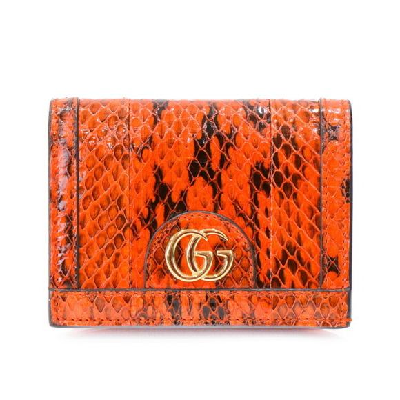 Gucci Ophidia GG Python Compact Wallet Orange - Picture 2 of 11